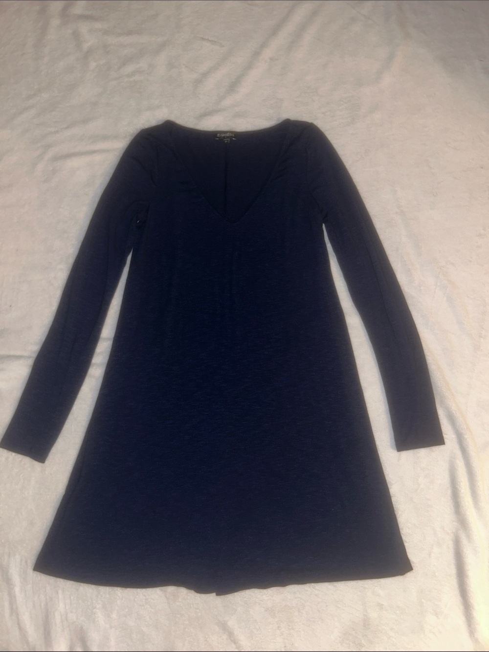 Express Women’s Dress T-Shirt Dress Long Sleeve V-Neck in Navy Size Small